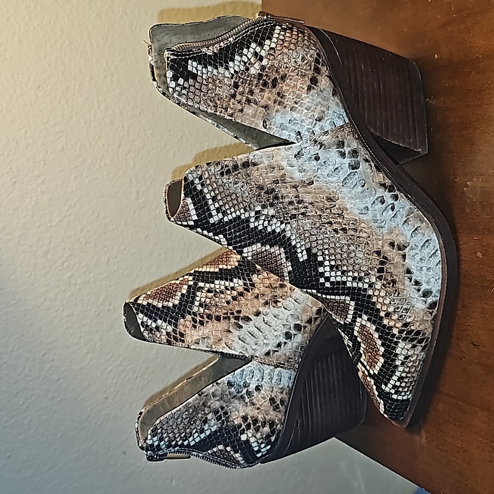 Vince Camuto snakeskin booties